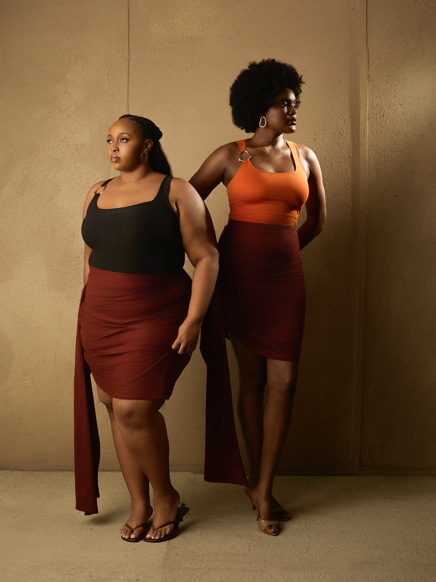 Draped Ruched Skirt