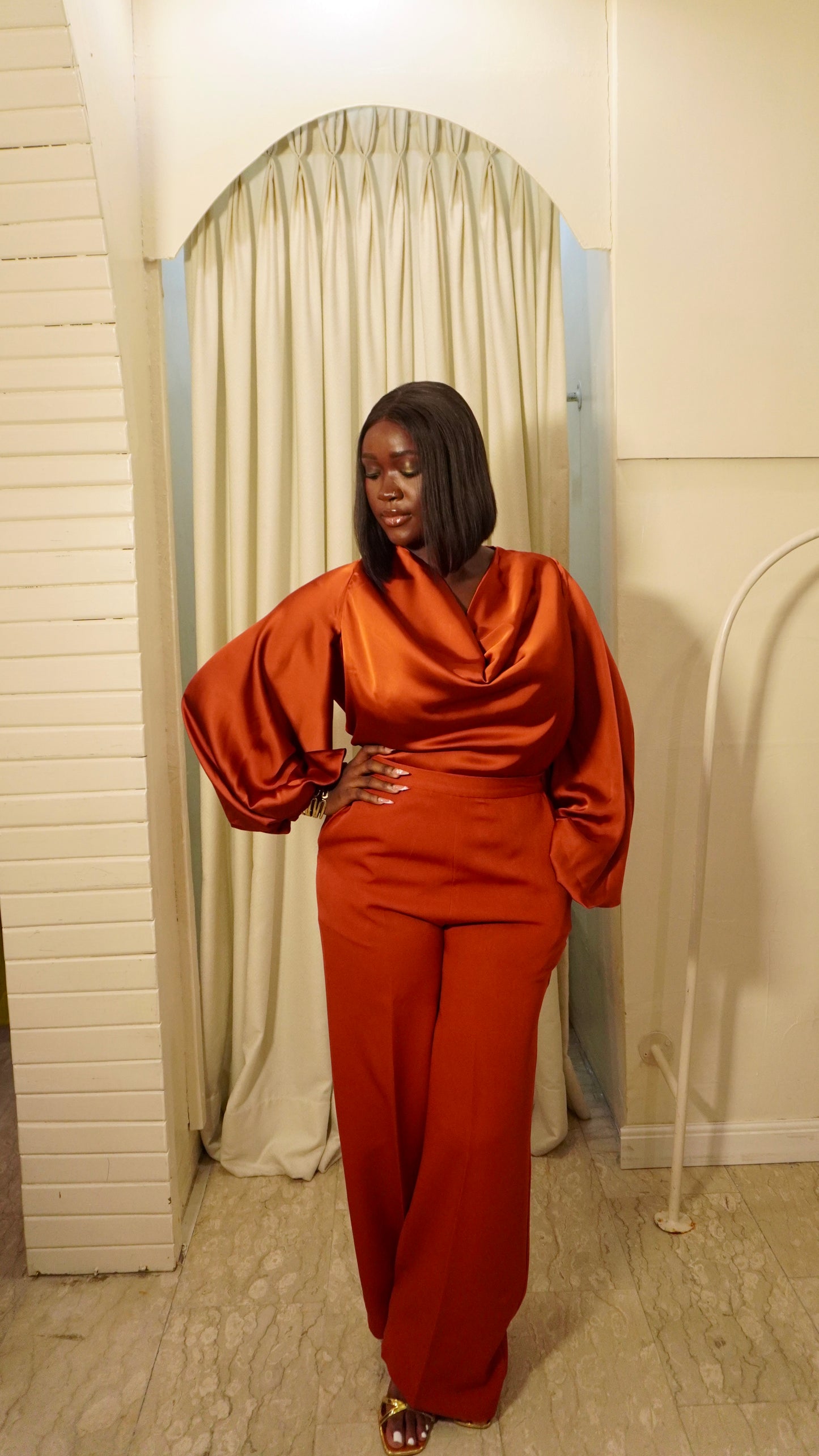 Samira Sleeved Burnt orange