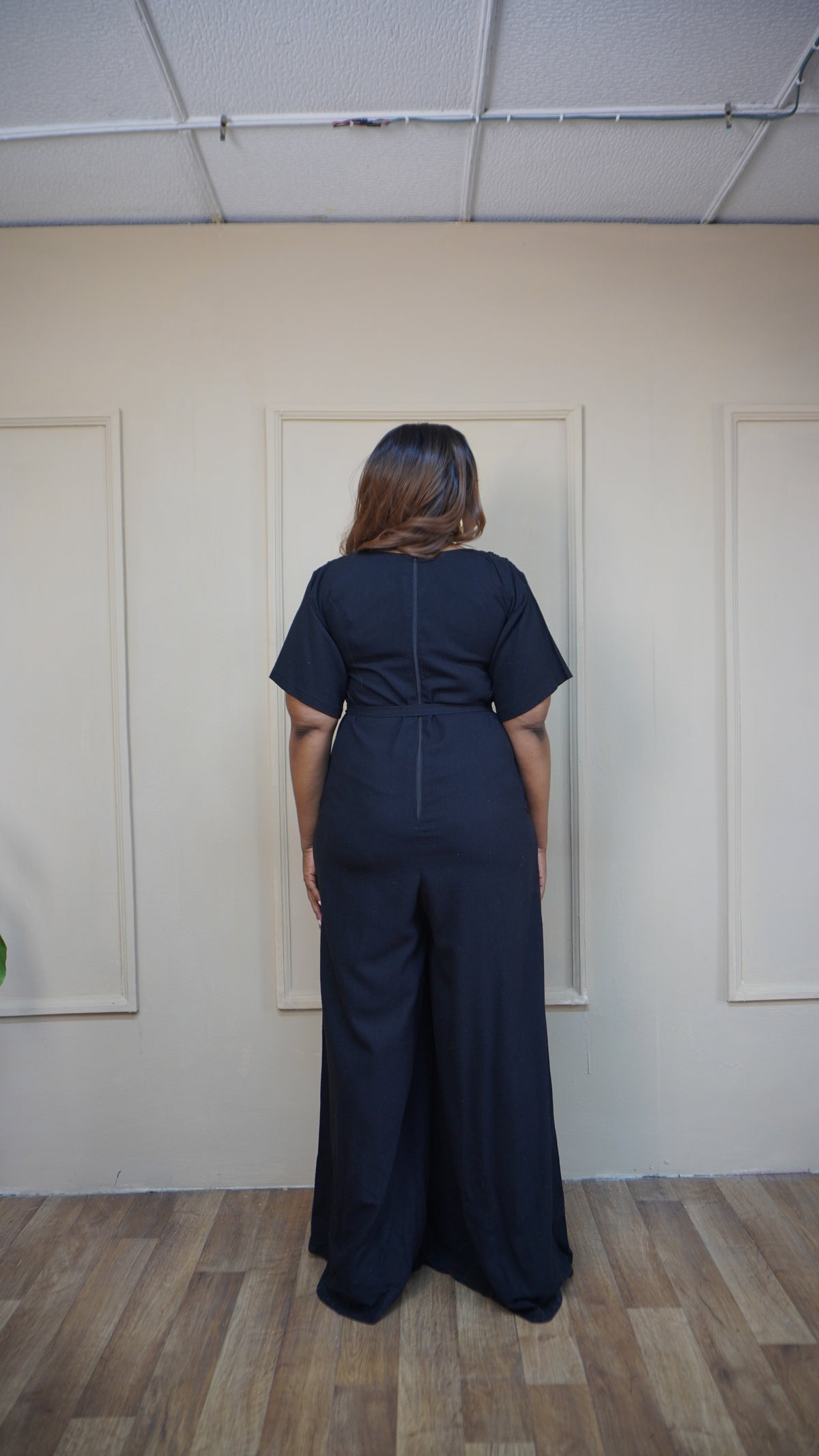 Easy Short Sleeve Jumpsuit Black