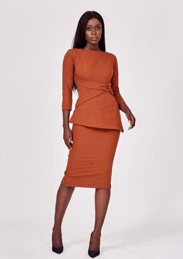 Ehinome Dress Burnt Orange