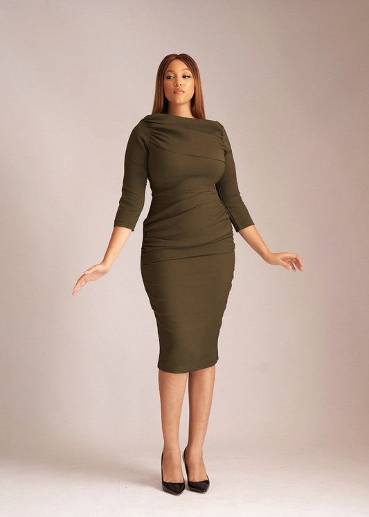 Preorder Adesua Dress Olive Green