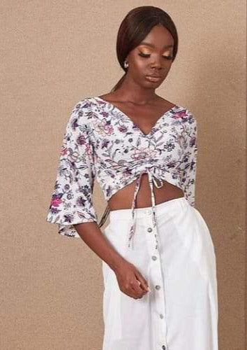 Nengi Top White Floral
